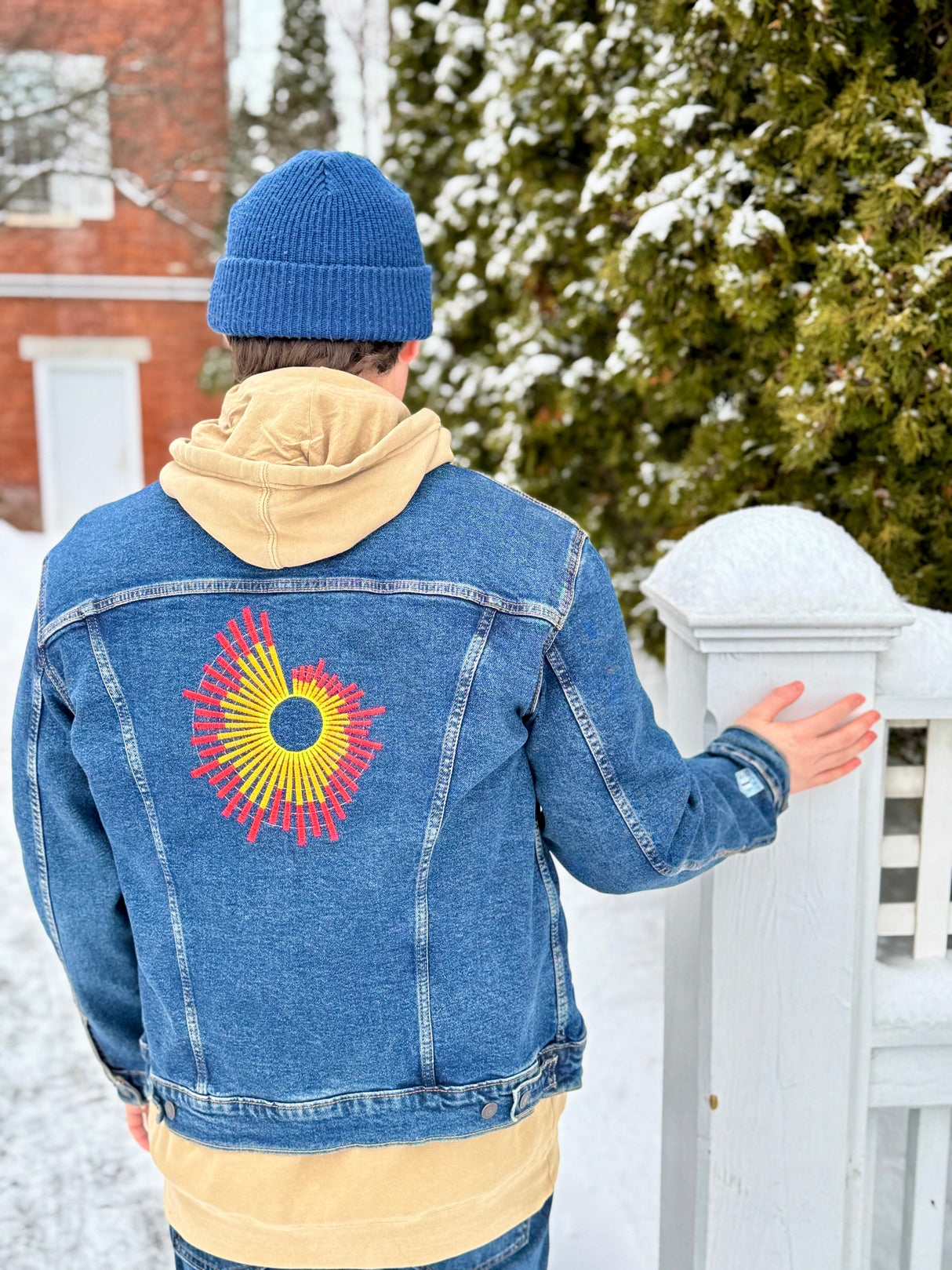 Beaumont wearing the surge custom jacket