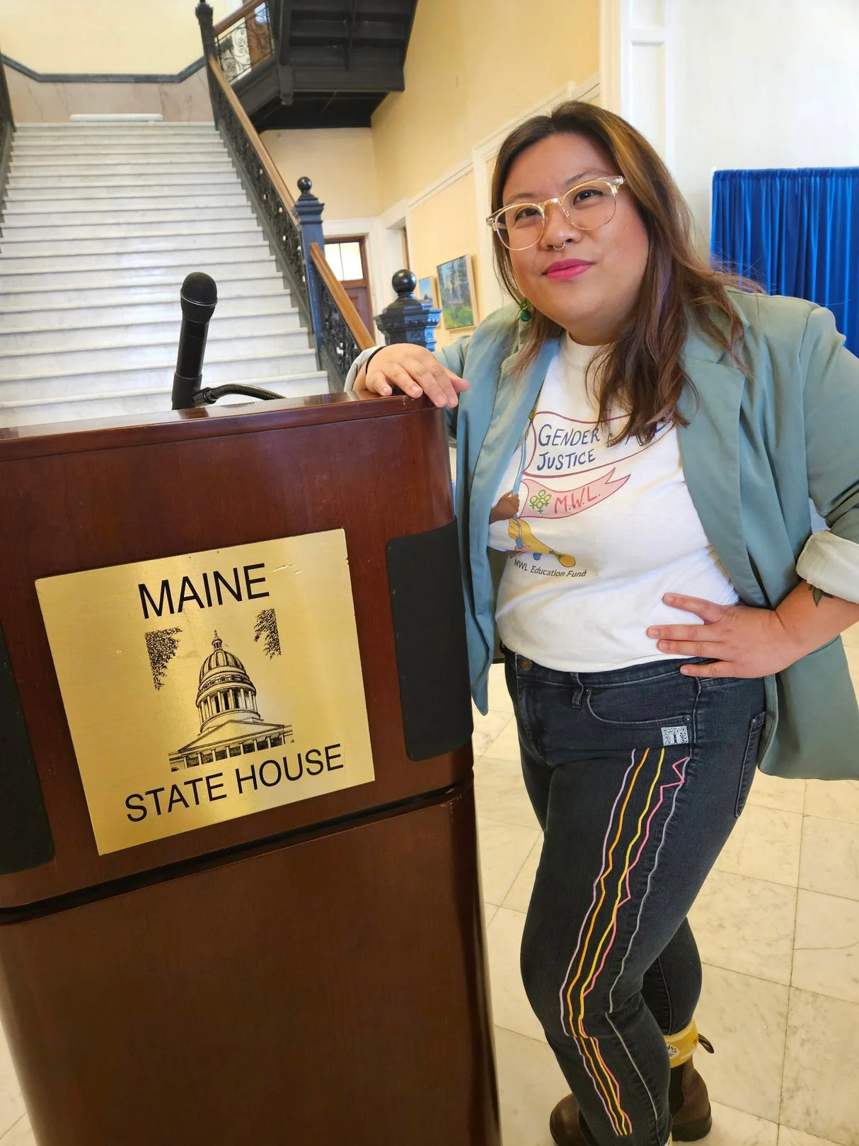 Dania wearing the gap custom pant