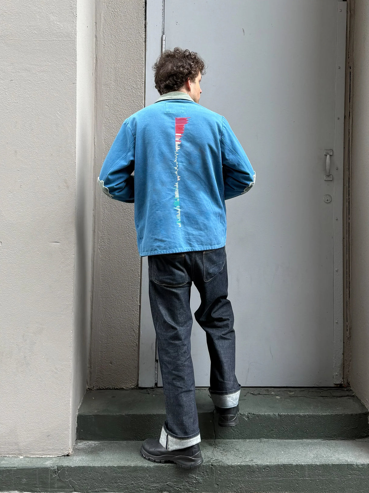 Henry wearing the rise custom jacket