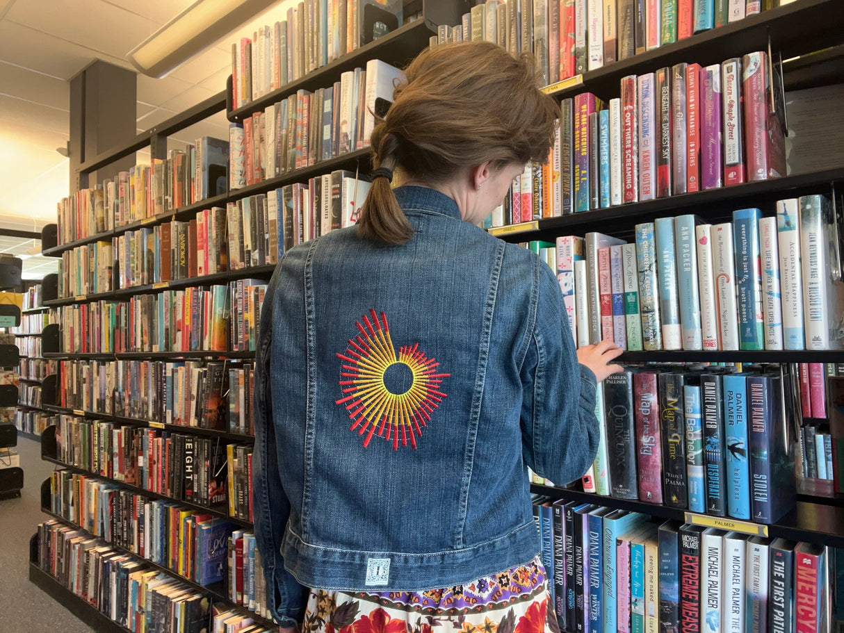 Katherine wearing the surge custom jacket