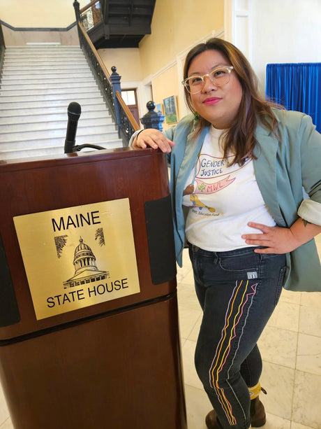 Dania wearing the gap custom pant