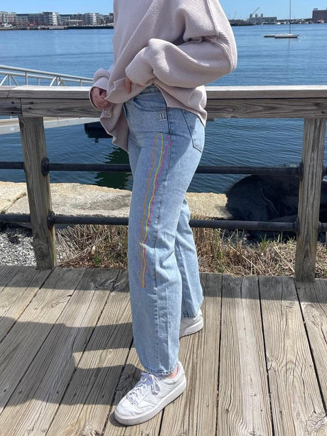 Jess wearing the gap custom pant