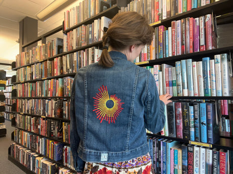 Katherine wearing the surge custom jacket