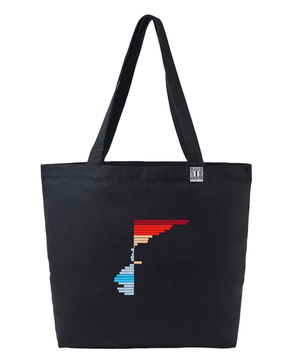 the rise - embroidered large tote bag